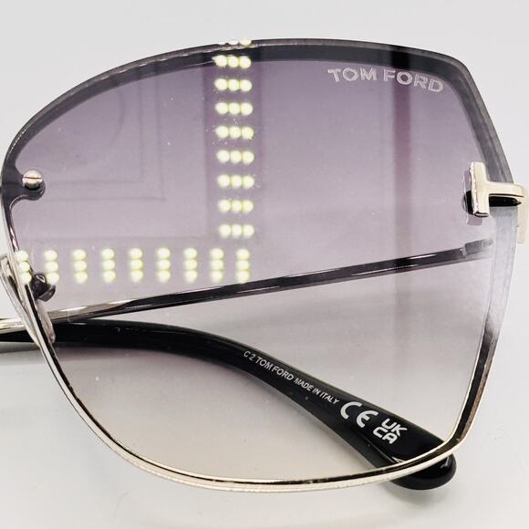 Tom Ford Sunglasses NICKIE-02 TF1107 16C Shiny Palladium Butterfly Gradient 62mm main image 12